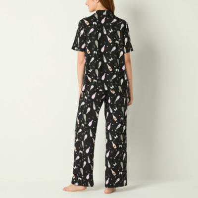 Sleep Chic Womens Short Sleeve 2-pc. Pant Pajama Set