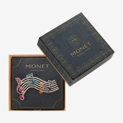 Monet Jewelry Music Notes Glass Pin