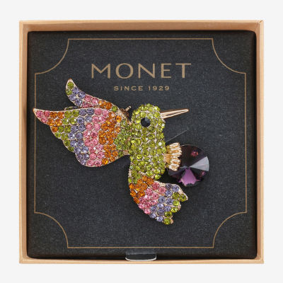 Monet Jewelry Hummingbird Glass Pin