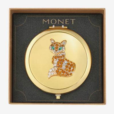 Monet Jewelry Fox Gold Tone Compact Mirrors