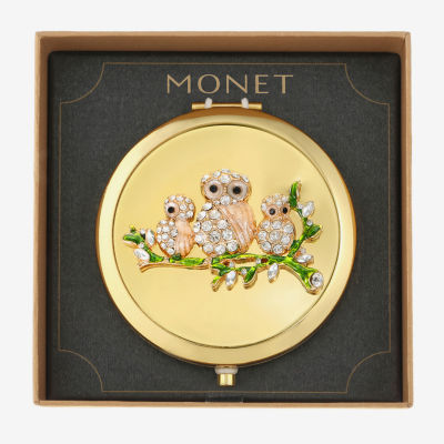 Monet Jewelry Owls Gold Tone Compact Mirrors