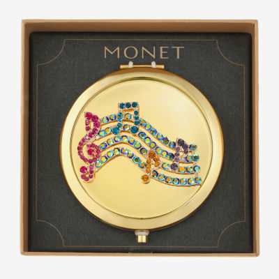 Monet Jewelry Music Notes Gold Tone Compact Mirrors