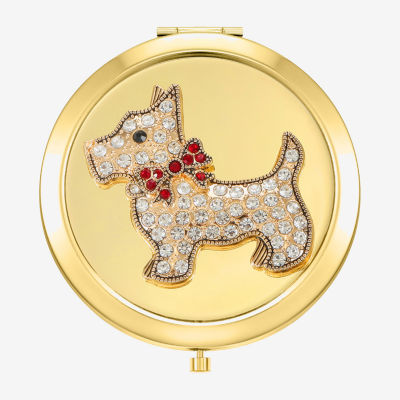 Monet Jewelry Gold Tone Dog Gold Tone Compact Mirrors