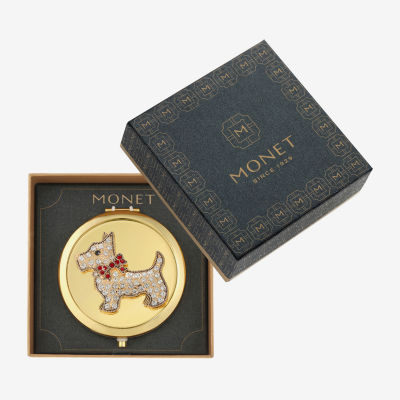 Monet Jewelry Gold Tone Dog Gold Tone Compact Mirrors