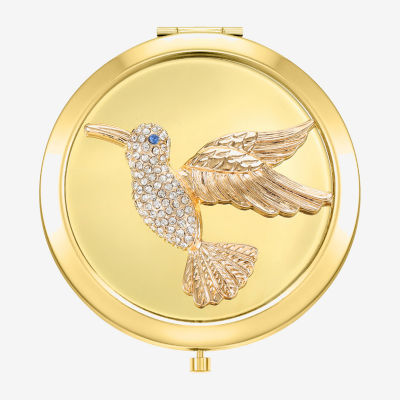 Monet Jewelry Gold Tone Hummingbird Gold Tone Compact Mirror