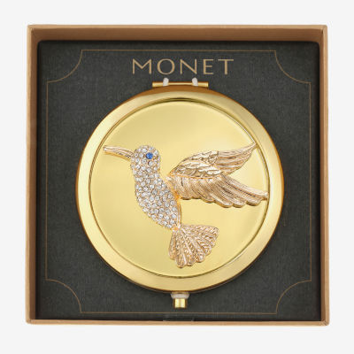 Monet Jewelry Gold Tone Hummingbird Gold Tone Compact Mirror