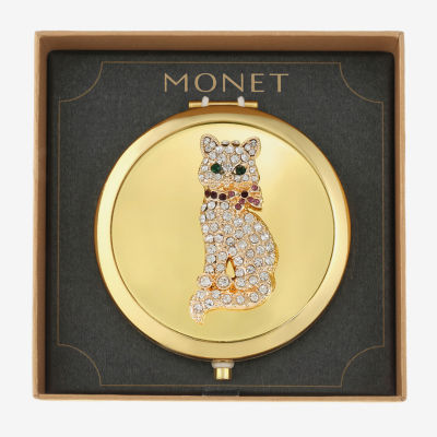 Monet Jewelry Gold Tone Cat Gold Tone Compact Mirrors