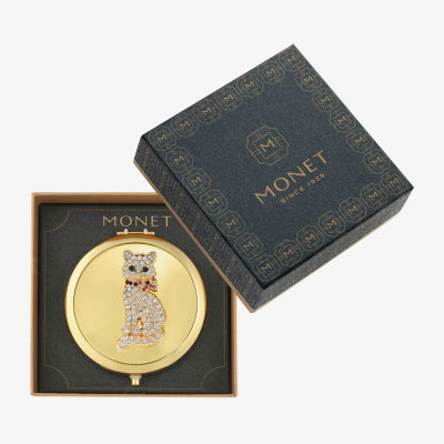 Monet Jewelry Gold Tone Cat Gold Tone Compact Mirrors