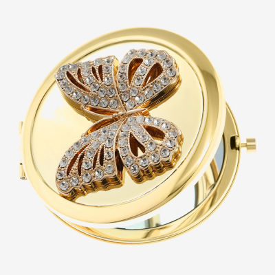 Monet Jewelry Gold Tone Gold Tone Butterfly Compact Mirror