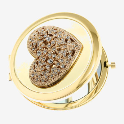 Monet Jewelry Gold Tone Gold Tone Heart Compact Mirror