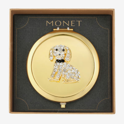 Monet Jewelry Gold Tone Dog Gold Tone Compact Mirrors