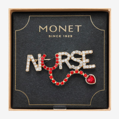 Monet Jewelry Nurse Glass Pin