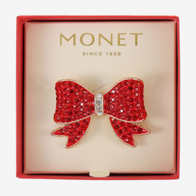 Monet Jewelry Glass Bow Pin