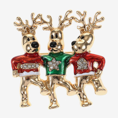 Monet Jewelry Reindeer Glass Pin