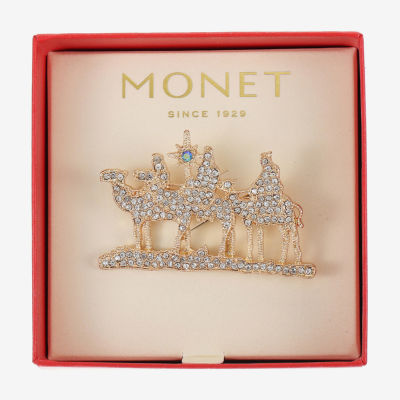 Monet Jewelry Three Wise Men Glass Pin