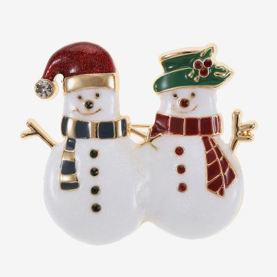 Monet Jewelry Snowman Glass Pin