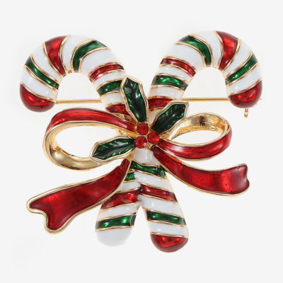 Monet Jewelry Candy Cane Glass Pin