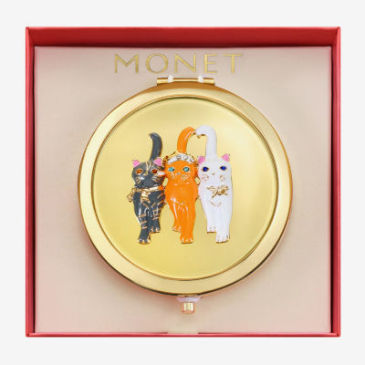 Monet Jewelry Cats Gold Tone Compact Mirrors