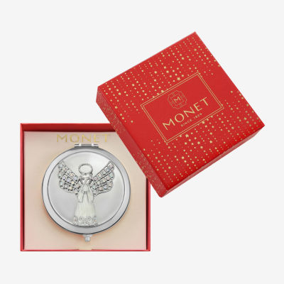 Monet Jewelry Silver Tone Angel Compact Mirror