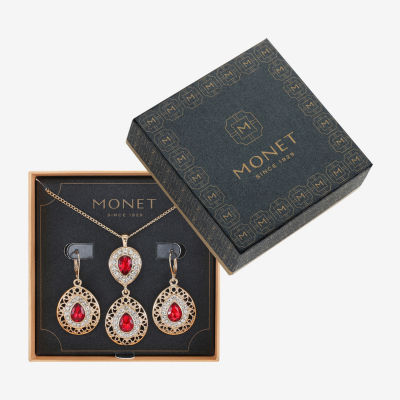 Monet Jewelry Pendant Necklace And Drop Earring 2-pc. Glass Set