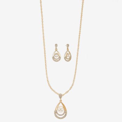 Monet Jewelry Pendant Necklace And Drop Earring 2-pc. Glass Jewelry Set