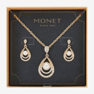 Monet Jewelry Pendant Necklace And Drop Earring 2-pc. Glass Jewelry Set