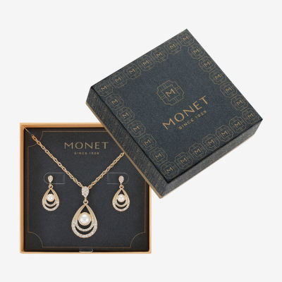 Monet Jewelry Pendant Necklace And Drop Earring 2-pc. Glass Jewelry Set