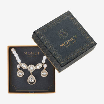 Monet Jewelry Y Necklace And Drop Earring Womens Glass Simulated Pearl 2-pc. Jewelry Set