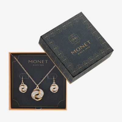 Monet Jewelry Pendant Necklace And Drop Earring Womens Glass Knot 2-pc. Jewelry Set