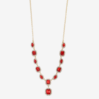 Monet Jewelry Gold Tone Womens Black Glass 17 Inch Y Necklace