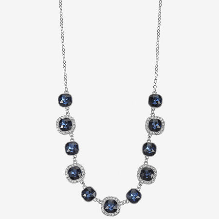 Monet Jewelry Womens Blue 17 Inch Collar Necklace, One Size, Blue
