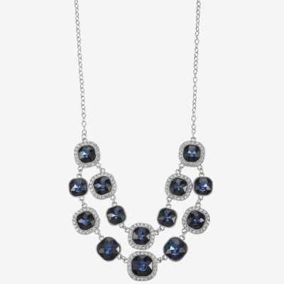 Monet Jewelry Womens Blue 18 Inch Statement Necklace