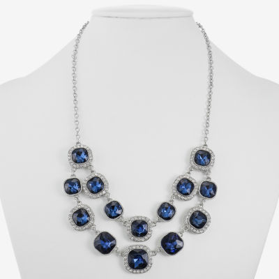 Monet Jewelry Womens Blue 18 Inch Statement Necklace