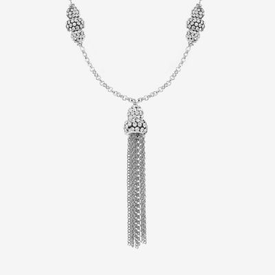 Monet Jewelry Tassel Womens Red Glass 34 Inch Strand Necklace