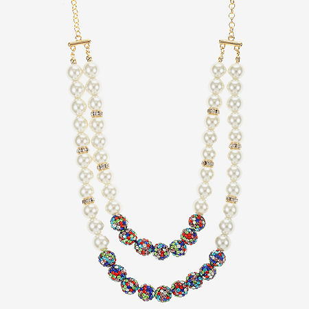 Monet Jewelry Layered Womens Glass 20 Inch Strand Necklace, One Size, Multiple Colors
