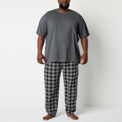 St. John's Bay Mens Big and Tall Crew Neck Short Sleeve 2-pc. Pant Pajama Set