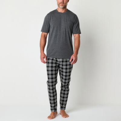 St. John's Bay Mens Crew Neck Long Sleeve 2-pc. Pant Pajama Set