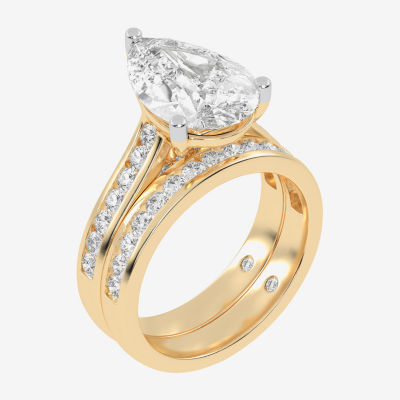 G-H / Vs2-Si1) Womens CT. T.W. Lab Grown White Diamond 14K Gold Side Stone Bridal Set