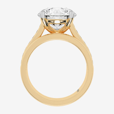 (G-H / Vs2-Si1) Womens 4 CT. T.W. Lab Grown White Diamond 14K White Gold Round Side Stone Bridal Set