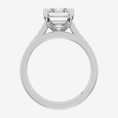 (G-H / Vs2-Si1) Womens 4 CT. T.W. Lab Grown White Diamond 14K White Gold Side Stone Bridal Set