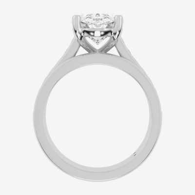 (G-H / Vs2-Si1) Womens 5 CT. T.W. Lab Grown White Diamond 14K White Gold Oval Side Stone Bridal Set