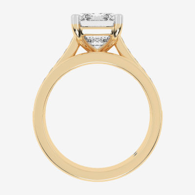 (G-H / Vs2-Si1) Womens 6 CT. T.W. Lab Grown White Diamond 14K White Gold Side Stone Bridal Set