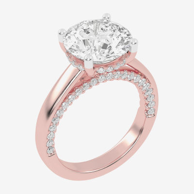 G-H / Vs2-Si1) Womens 3 1/2 CT. T.W Lab Grown White Diamond 14K Rose Gold Solitaire Engagement Ring