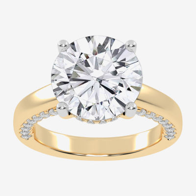 G-H / Vs2-Si1) Womens 3 1/2 CT. T.W Lab Grown White Diamond 14K Gold Solitaire Engagement Ring