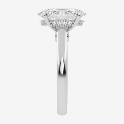 (G-H / Vs2-Si1) Womens 3 1/4 CT. T.W. Lab Grown White Diamond 14K Rose Gold Oval Solitaire Engagement Ring