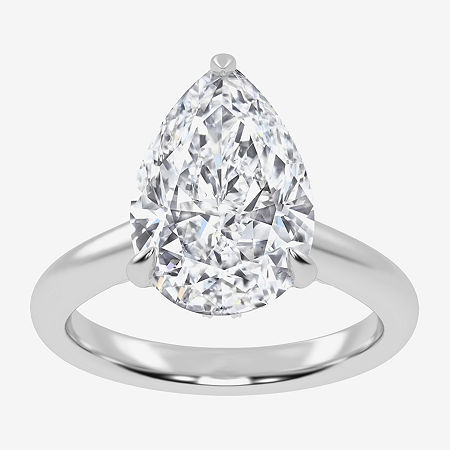 (G-H / Vs2-Si1) Womens 4 1/4 CT. T.W. Lab Grown White Diamond 14K Rose Gold Solitaire Engagement Ring, 6, White
