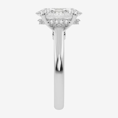 (G-H / Vs2-Si1) Womens 4 1/4 CT. T.W. Lab Grown White Diamond 14K Rose Gold Oval Solitaire Engagement Ring