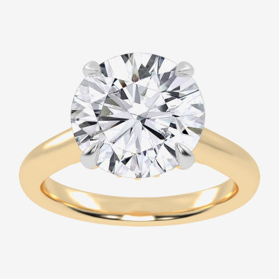 (G-H / Vs2-Si1) Womens 5 1/3 Ct. T.W. Lab Grown White Diamond 14K Rose Gold Round Solitaire Engagement Ring