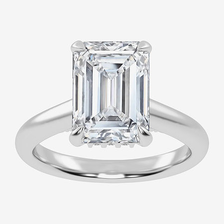 (G-H / Vs2-Si1) Womens 5 1/3 Ct. T.W. Lab Grown White Diamond 14K Rose Gold Solitaire Engagement Ring, 9, White