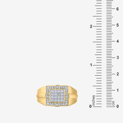 Mens 1/ CT. T.W. Natural Diamond Sterling Silver Fashion Ring